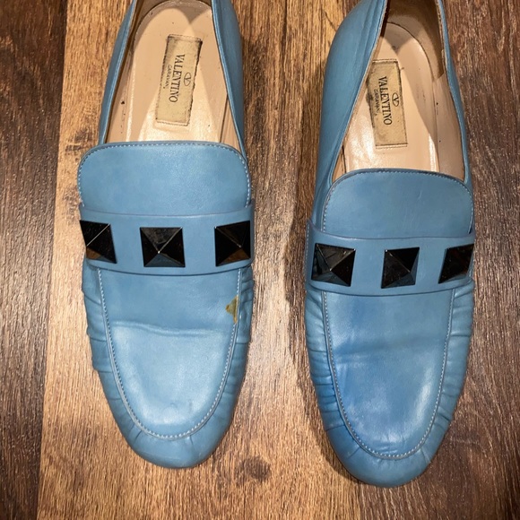 Valentino garavani skyblue babyblue blue stud studded loafers flats - Picture 2 of 6